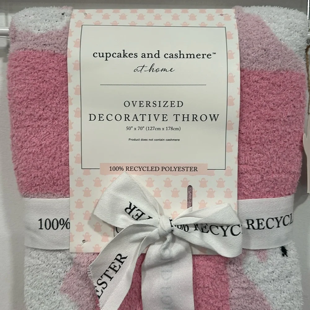 Cupcakes and Cashmere Pink Ghost Oversized THROW 50”x70” Viral TikTok BLANKET